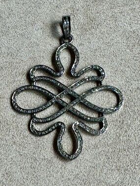 The Woods Pave Diamond Silver Infinity Knot Pendant